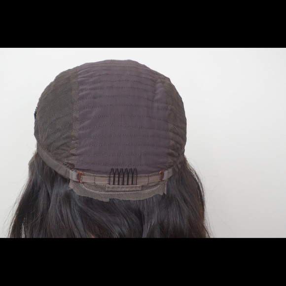 Black Bob w/ China Bangs Lace Front Human Hair Wig - Picture 3 of 5